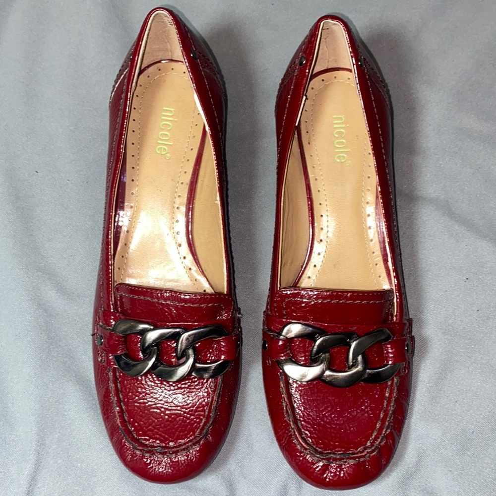 Nicole Voyager Red Leather Loafers